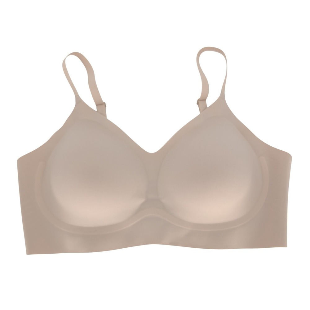 VertVie Wireless Seamless Bra Womens M Beige Padded Adjustable Straps Neutral